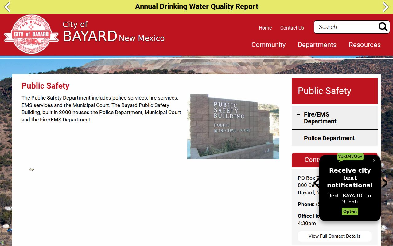 Bayard criminal records at the Public Safety Building