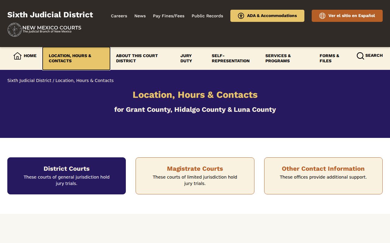 Grant County criminal court case clerk contacts and hours