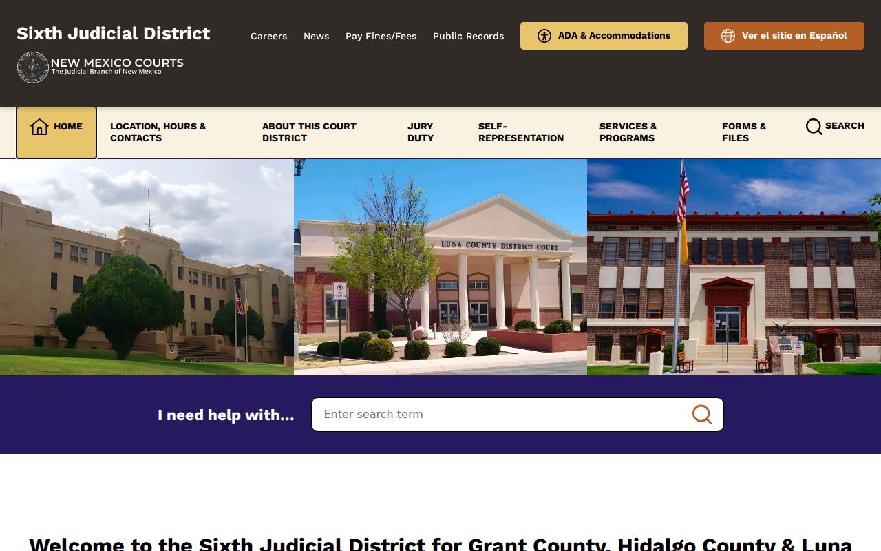 Grant County court case records at the Sixth Judicial District website